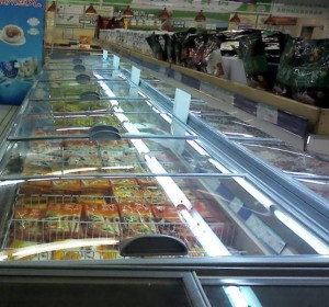 Supermarket energy saving renovation island freezer glass lid