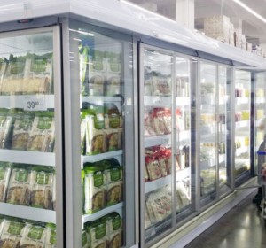 Supermarket energy saving renovation multi-deck glass door system