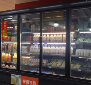 Supermarket energy saving renovation multi-deck glass door system
