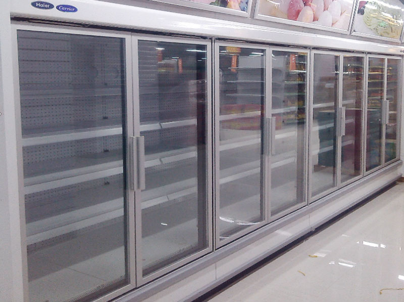 Commercial display cabinet glass door