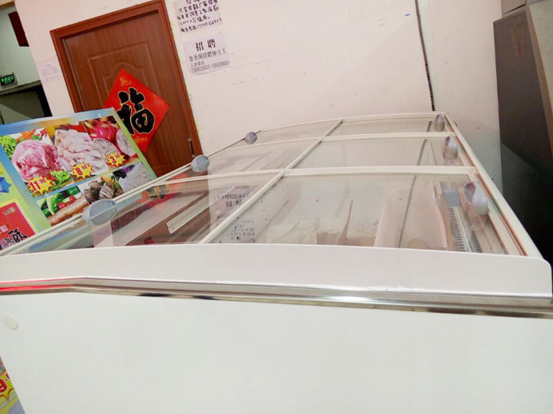 Supermarket energy saving renovation island freezer glass lid