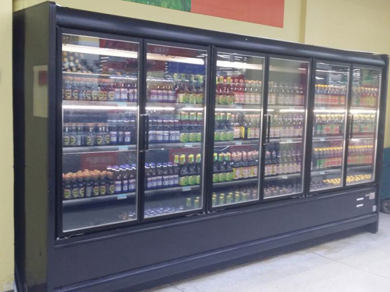 Supermarket energy saving renovation multi-deck glass door system