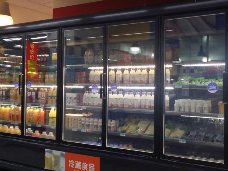 Supermarket energy saving renovation multi-deck glass door system