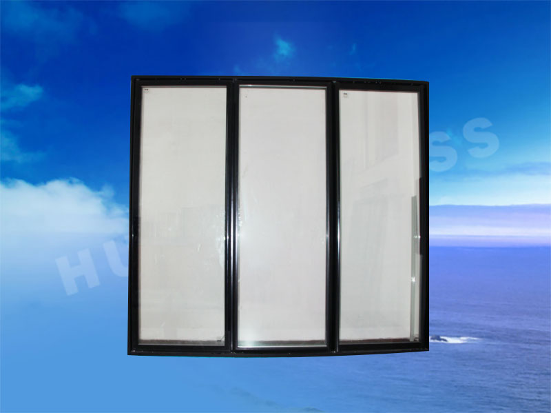 Supermarket display cabinet glass door & frame system